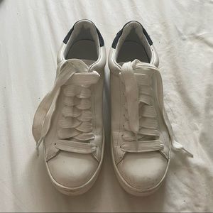 Coach White/Navy Low Top Sneakers